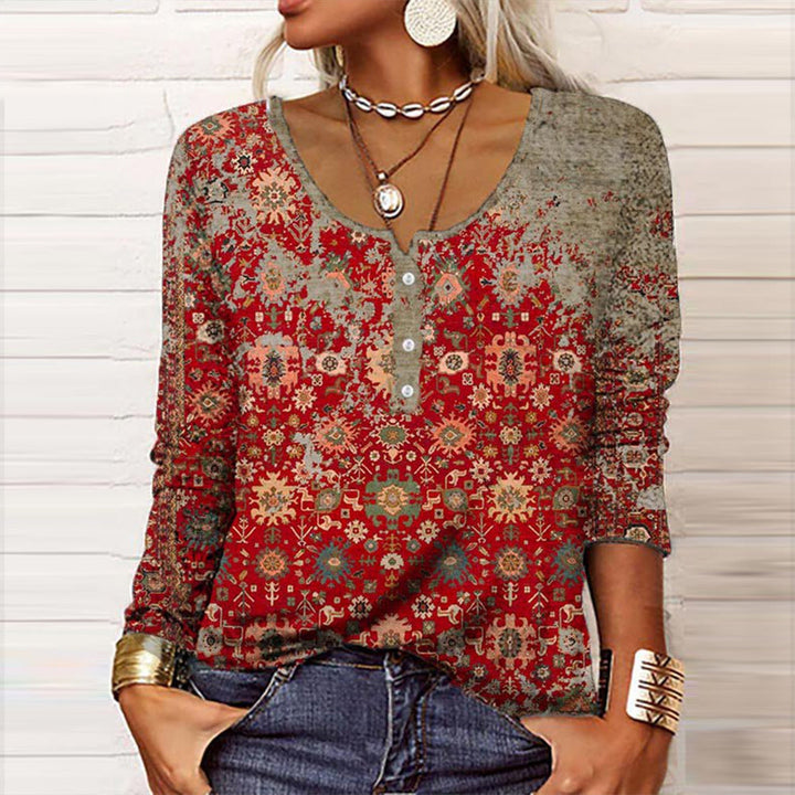 Marilise Elegante Dames Top met Vintage Look | Ademend Design voor Werk & Vrije Tijd