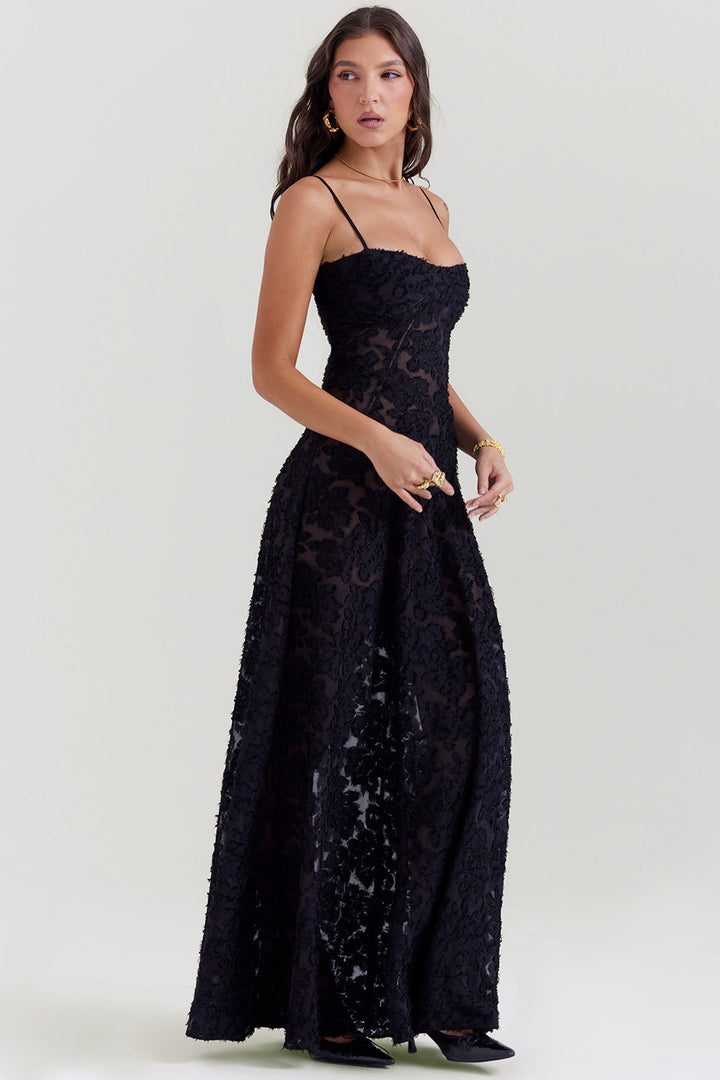 Elvina maxi-jurk zonder rug met borduursel | Luchtig, elegant & ideaal voor de zomer