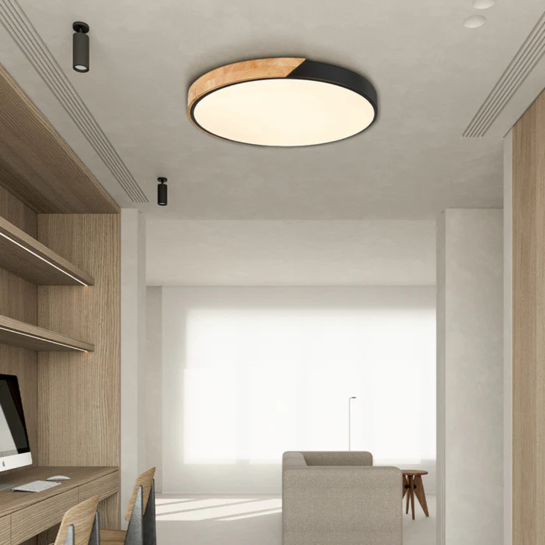 Delos - Scandinavische Houten LED Plafondlamp