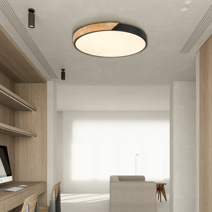 Delos - Scandinavische Houten LED Plafondlamp