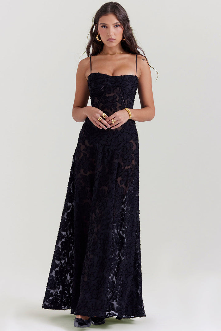 Elvina maxi-jurk zonder rug met borduursel | Luchtig, elegant & ideaal voor de zomer