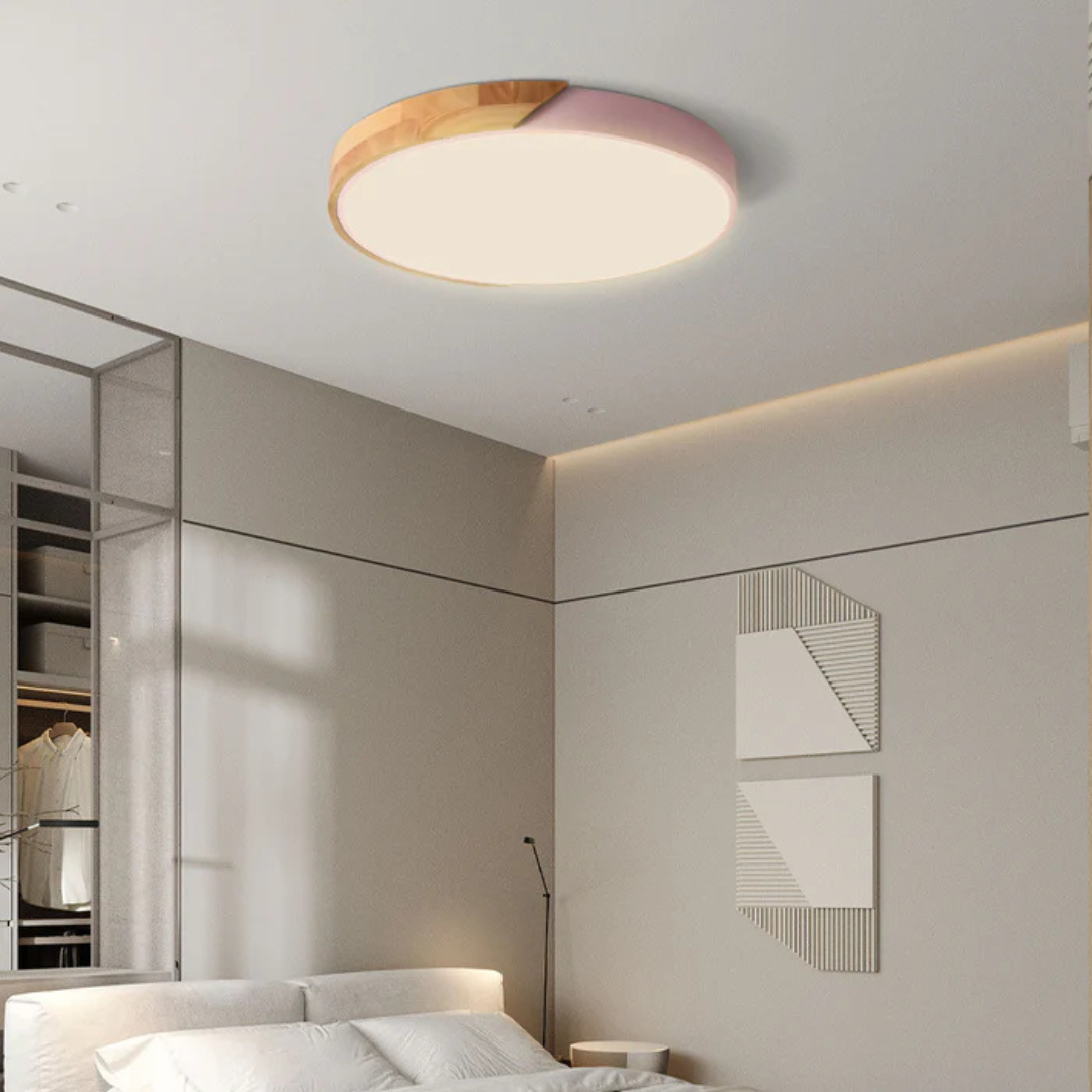 Delos - Scandinavische Houten LED Plafondlamp