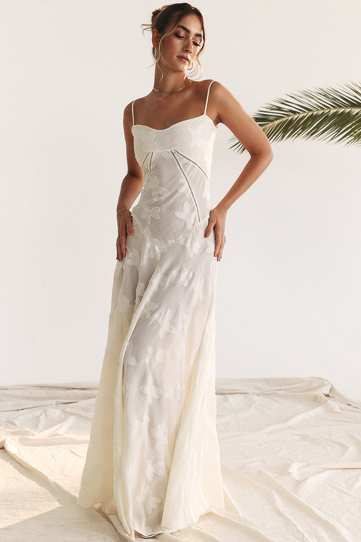 Elvina maxi-jurk zonder rug met borduursel | Luchtig, elegant & ideaal voor de zomer