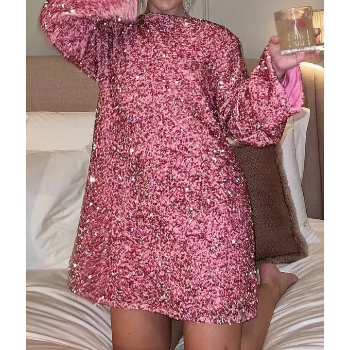 Mira mini jurk voor vrouwen | Glitterende pailletten & vloeiende snit