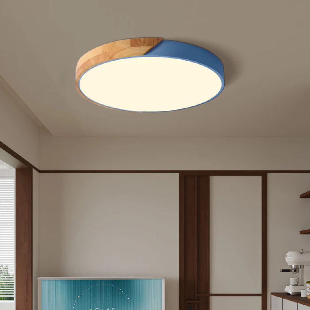 Delos - Scandinavische Houten LED Plafondlamp