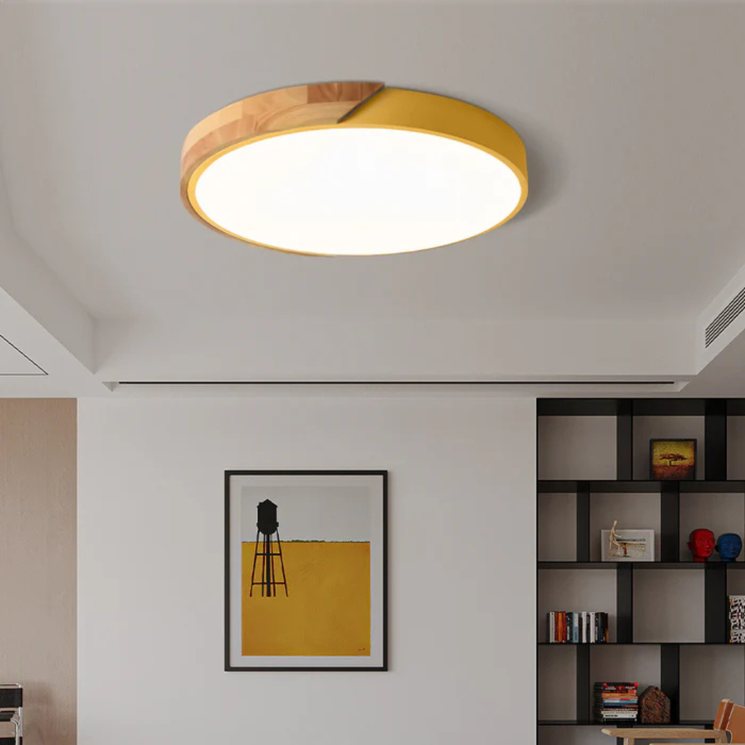 Delos - Scandinavische Houten LED Plafondlamp