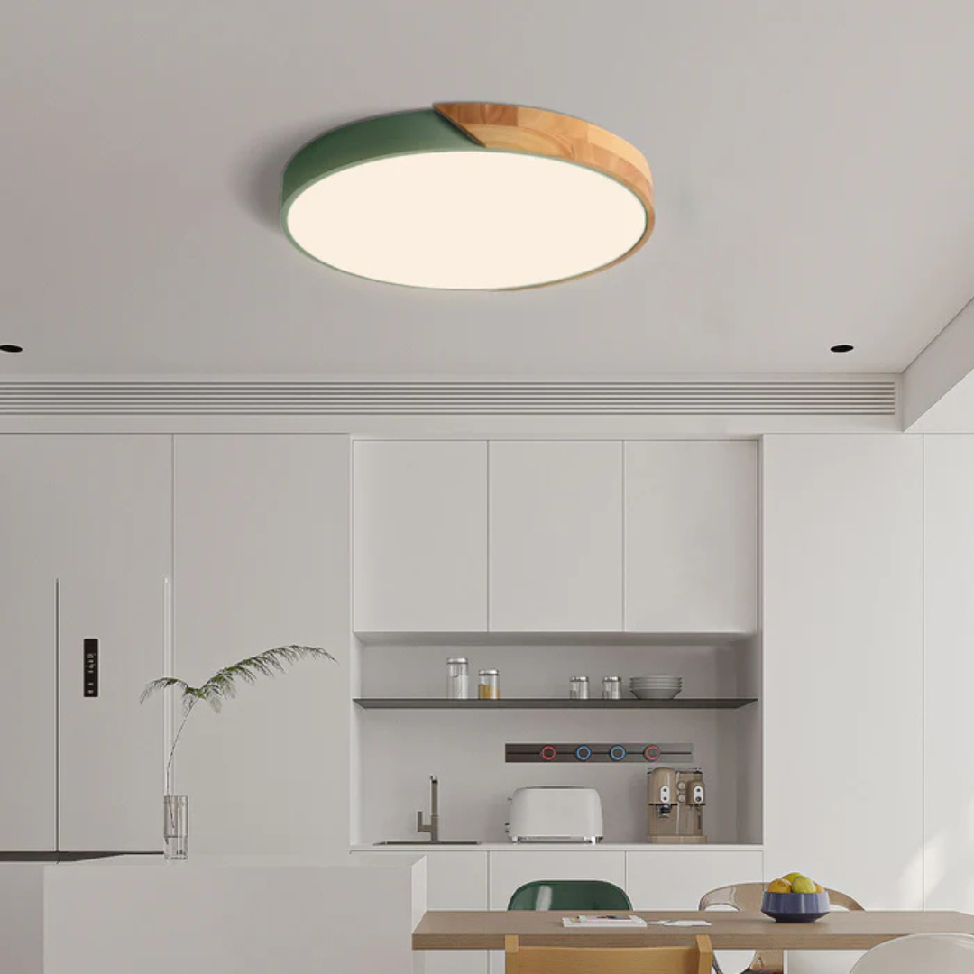 Delos - Scandinavische Houten LED Plafondlamp