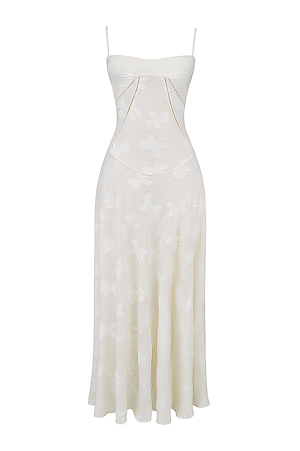 Elvina maxi-jurk zonder rug met borduursel | Luchtig, elegant & ideaal voor de zomer
