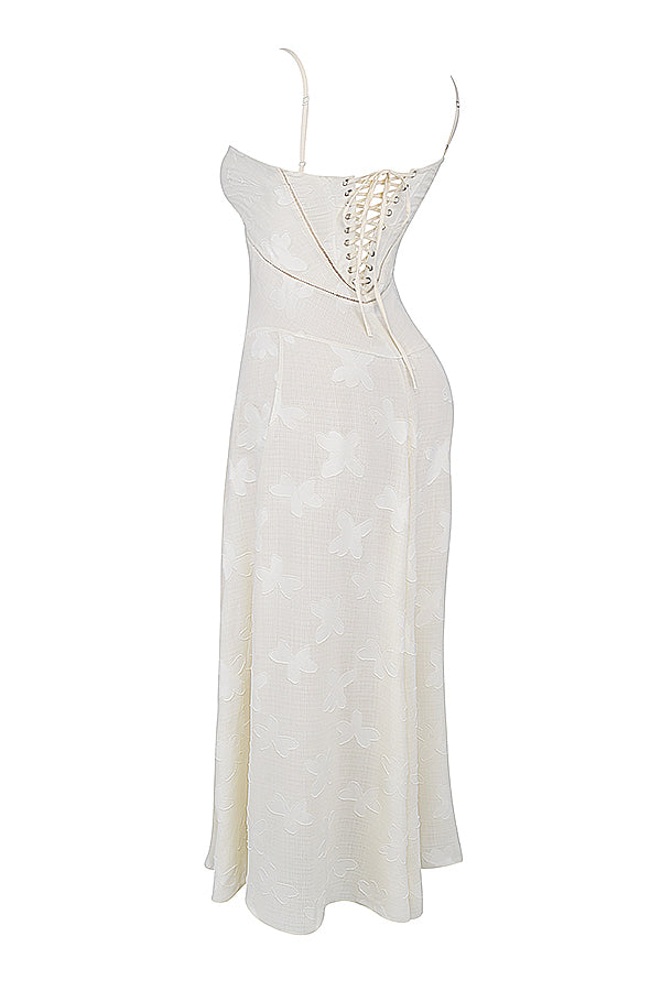 Elvina maxi-jurk zonder rug met borduursel | Luchtig, elegant & ideaal voor de zomer