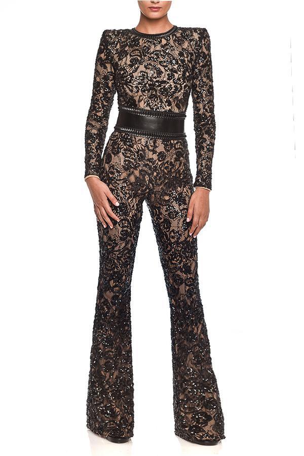 Lynn Dames Spitzen-Jumpsuit Slim | Elegant, Figuuraccentuerend, Veelzijdig