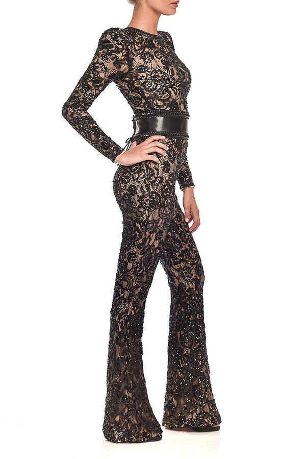 Lynn Dames Spitzen-Jumpsuit Slim | Elegant, Figuuraccentuerend, Veelzijdig