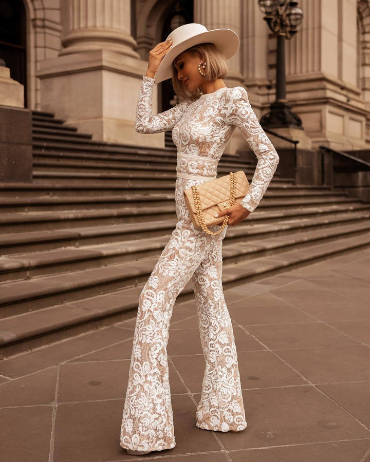 Lynn Dames Spitzen-Jumpsuit Slim | Elegant, Figuuraccentuerend, Veelzijdig