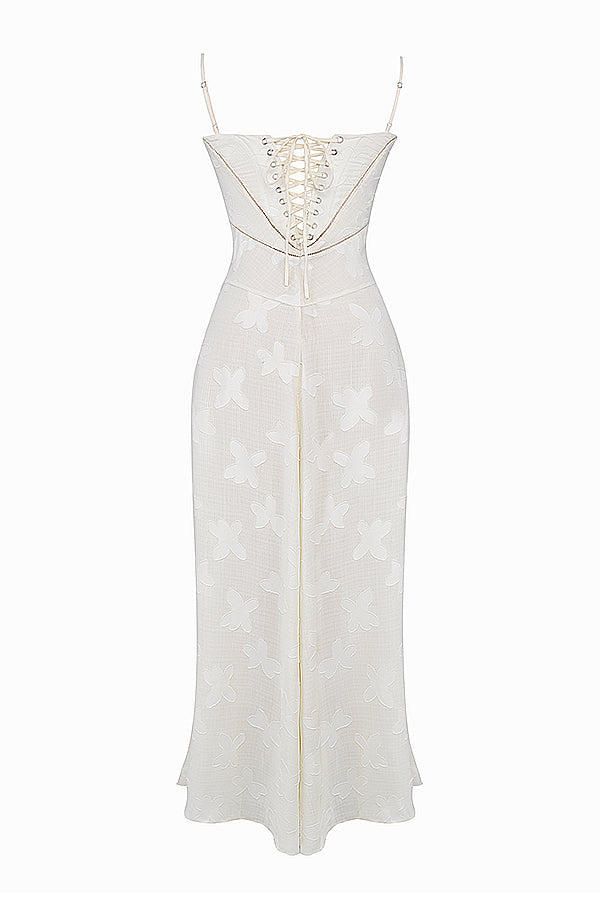 Elvina maxi-jurk zonder rug met borduursel | Luchtig, elegant & ideaal voor de zomer