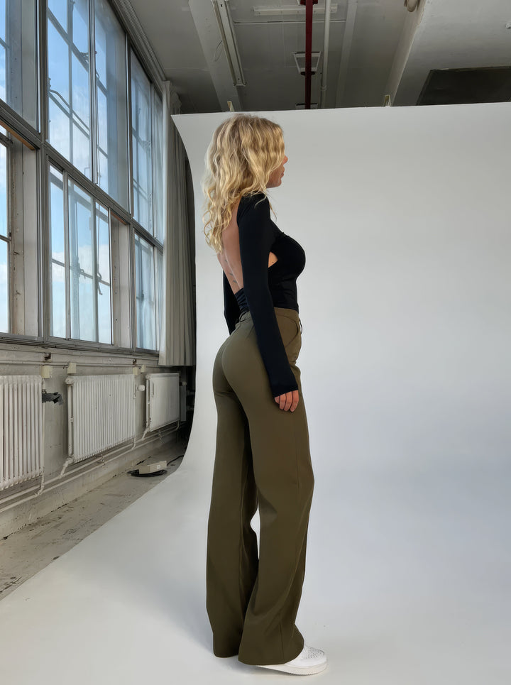 Lena Casual Wide Leg Trousers – Hoog-Taille Broek met Wijde Pijpen voor Veelzijdige Stijl