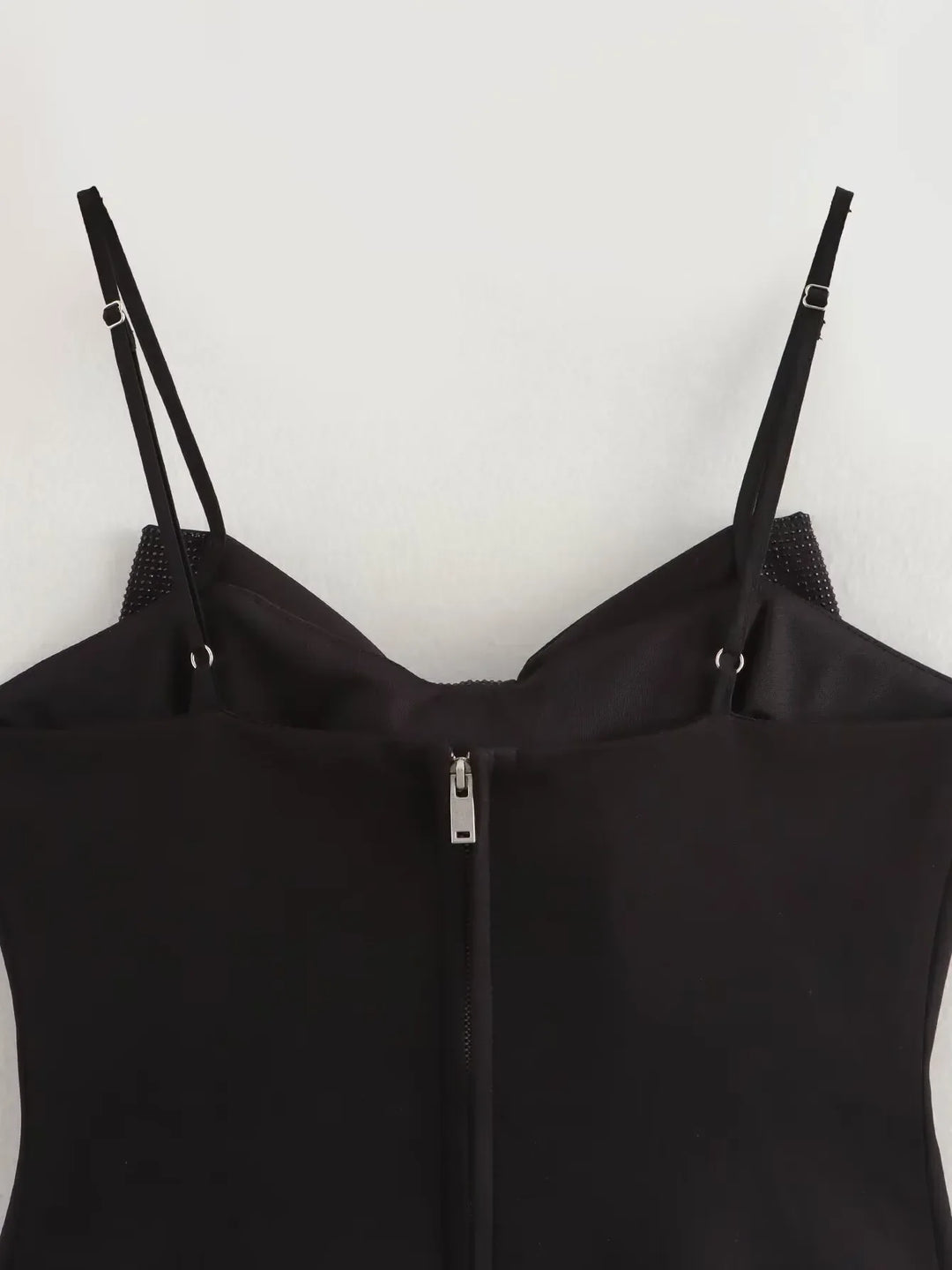 Loulou dames glitter top met strik | Zwarte pailletten top voor feesten & speciale gelegenheden