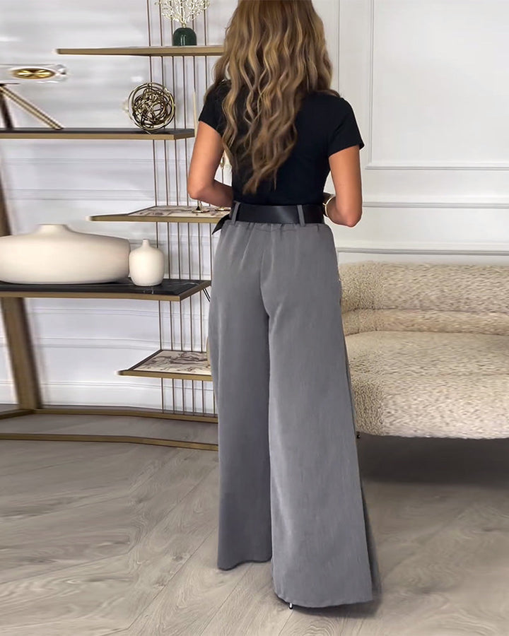 Temperamentvolle, eenkleurige, losse broek