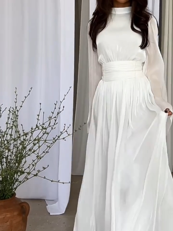 Pernille | Elegante Maxi Abaya Jurk met Strikceintuur