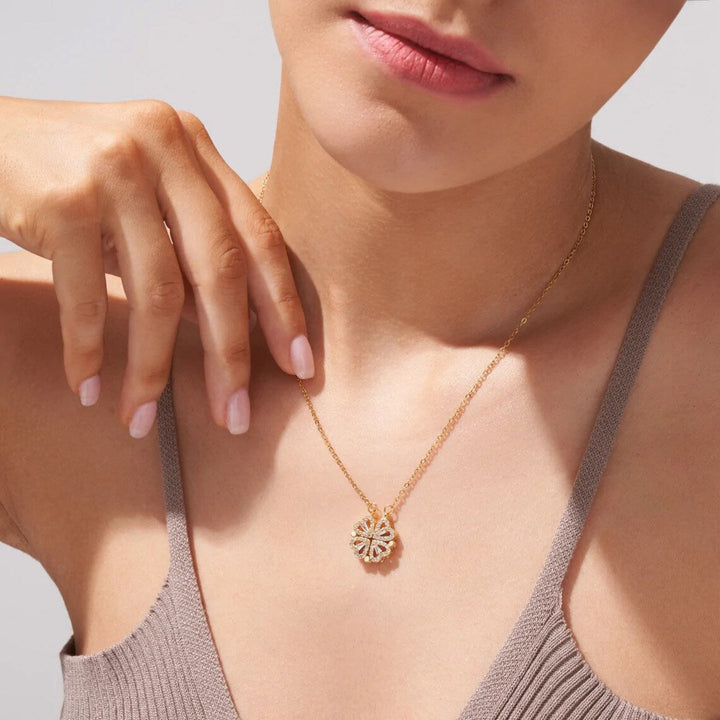 Milara 2-in-1 hart en klaver ketting voor vrouwen | Geluksbrenger & sprankelende hanger