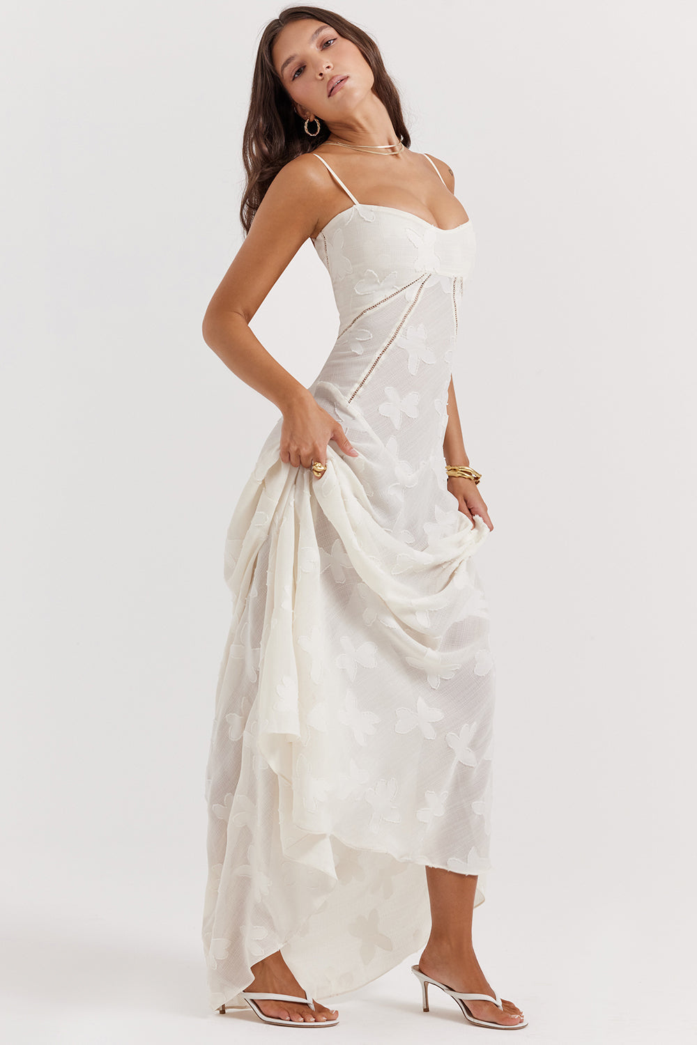 Elvina maxi-jurk zonder rug met borduursel | Luchtig, elegant & ideaal voor de zomer