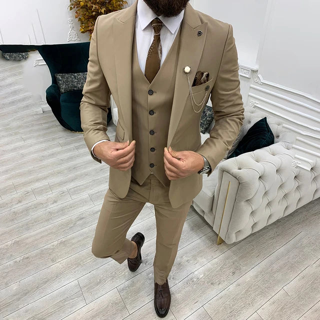 3-delig slim fit business suit - blazer, gilet en pantalon