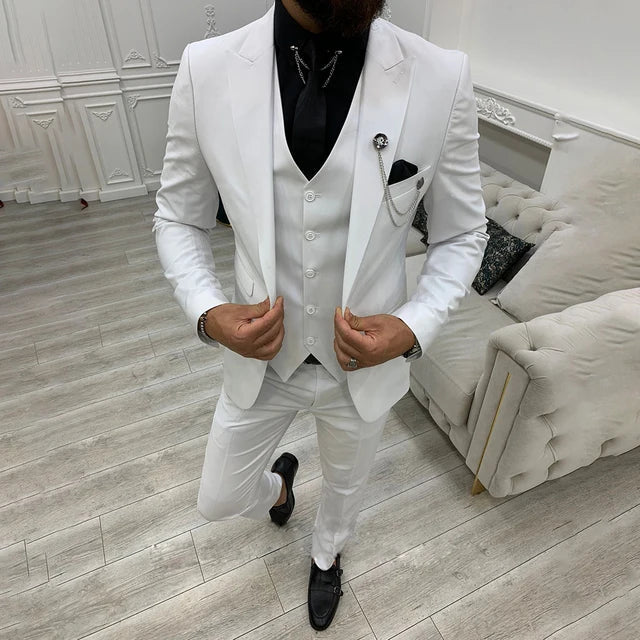3-delig slim fit business suit - blazer, gilet en pantalon