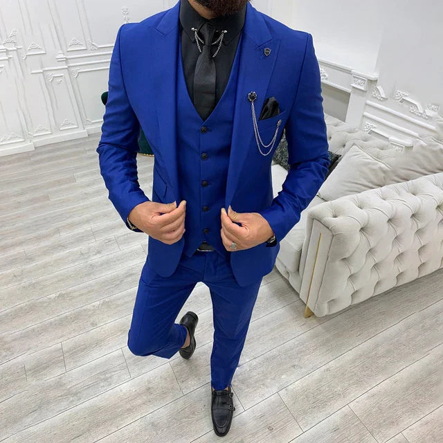 3-delig slim fit business suit - blazer, gilet en pantalon