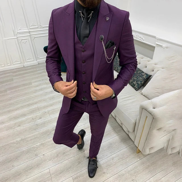 3-delig slim fit business suit - blazer, gilet en pantalon