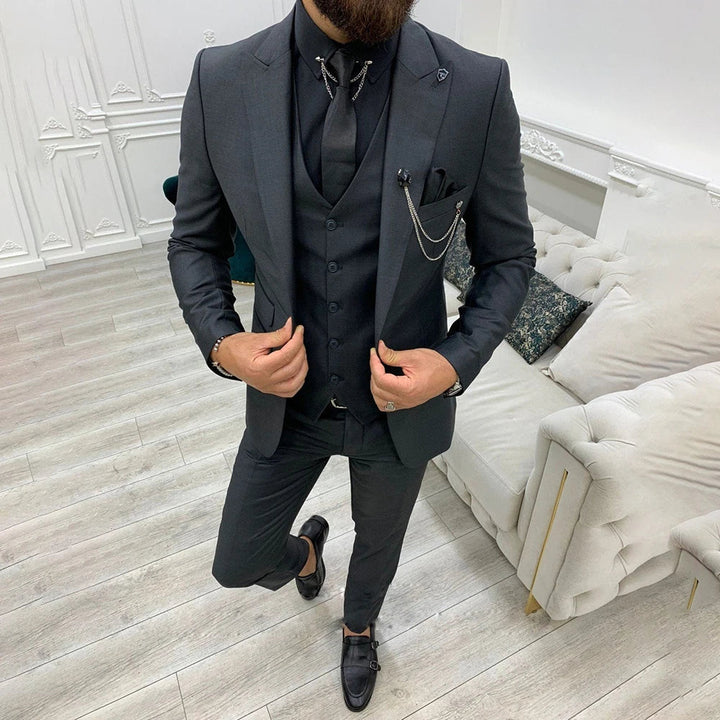 3-delig slim fit business suit - blazer, gilet en pantalon