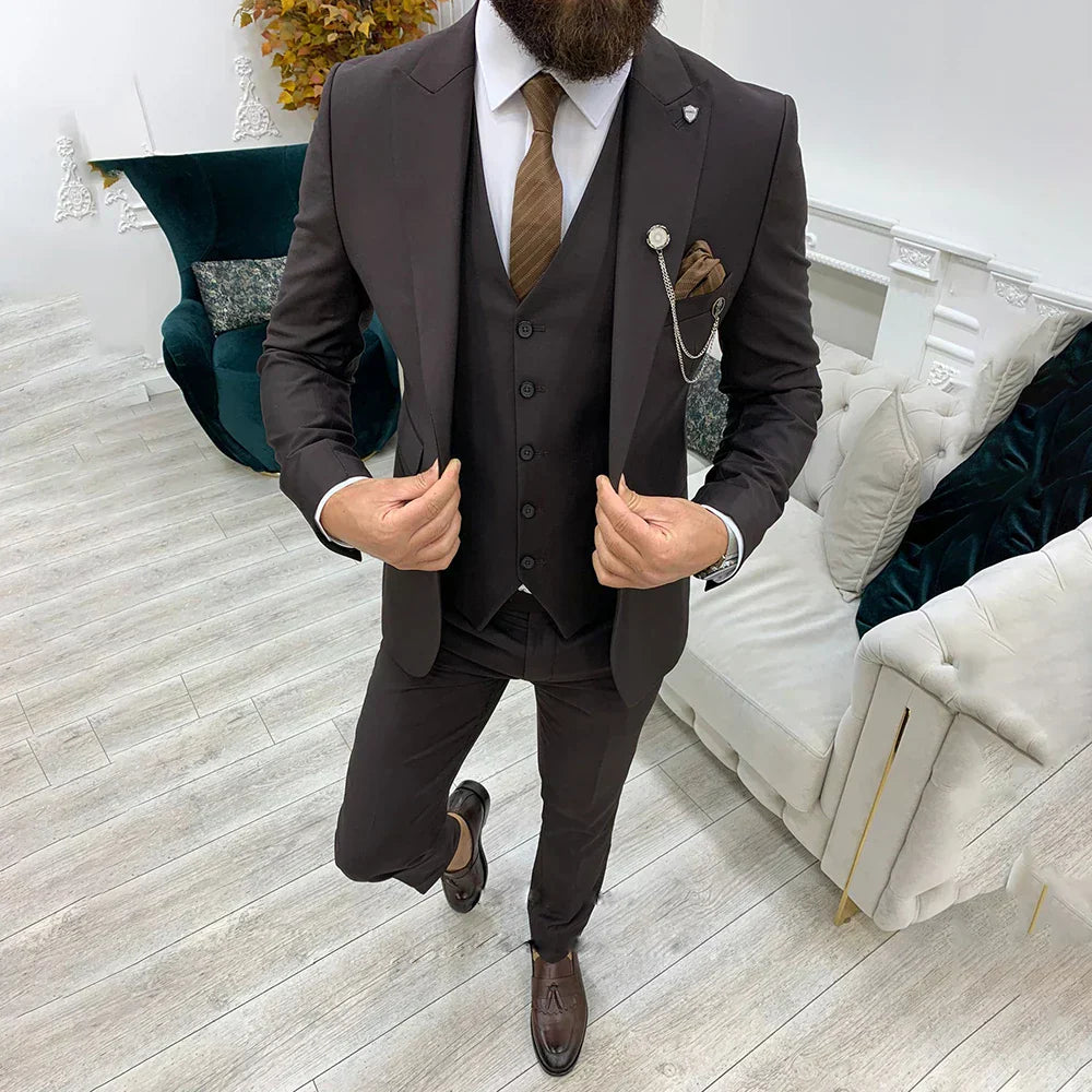 3-delig slim fit business suit - blazer, gilet en pantalon