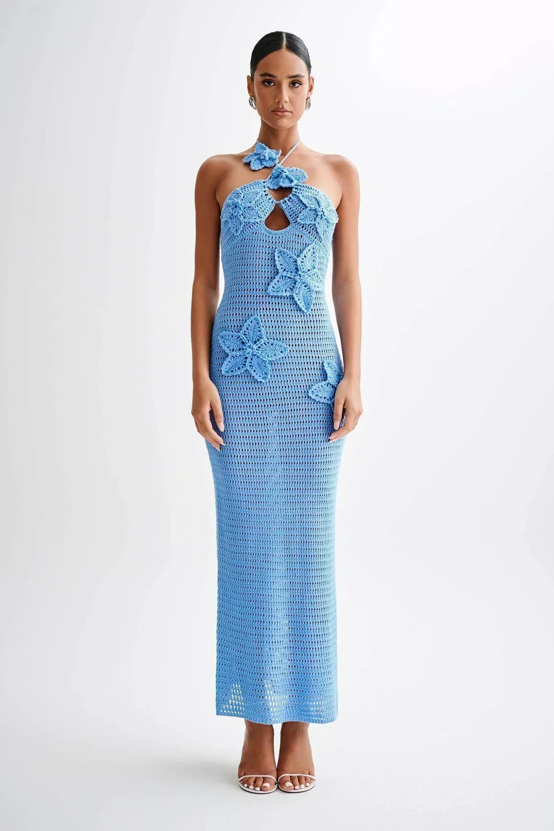 Paris | Gehaakte maxi zomerjurk met 3D gehaakte bloemen - Stijlvol & perfect voor op vakantie