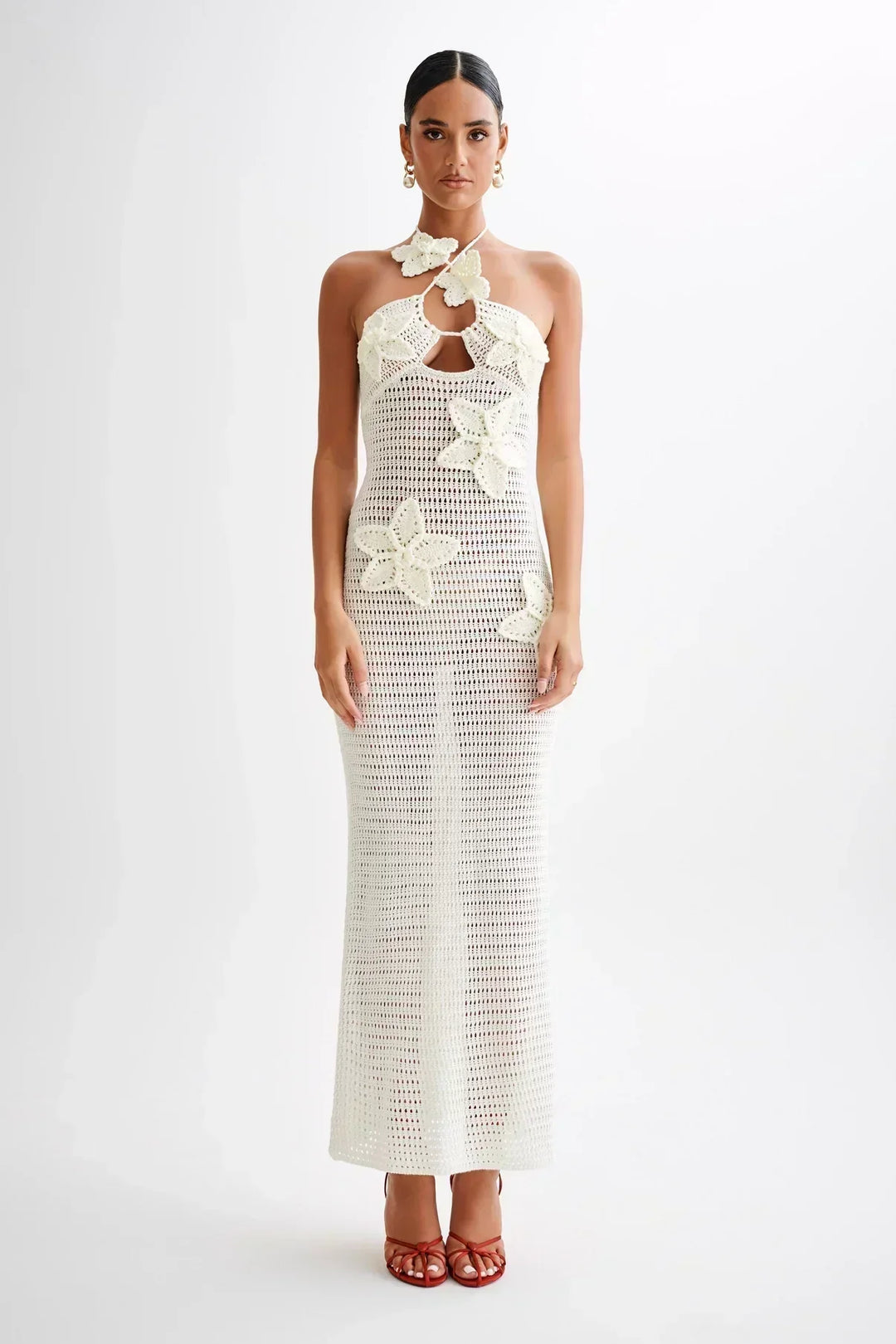 Paris | Gehaakte maxi zomerjurk met 3D gehaakte bloemen - Stijlvol & perfect voor op vakantie