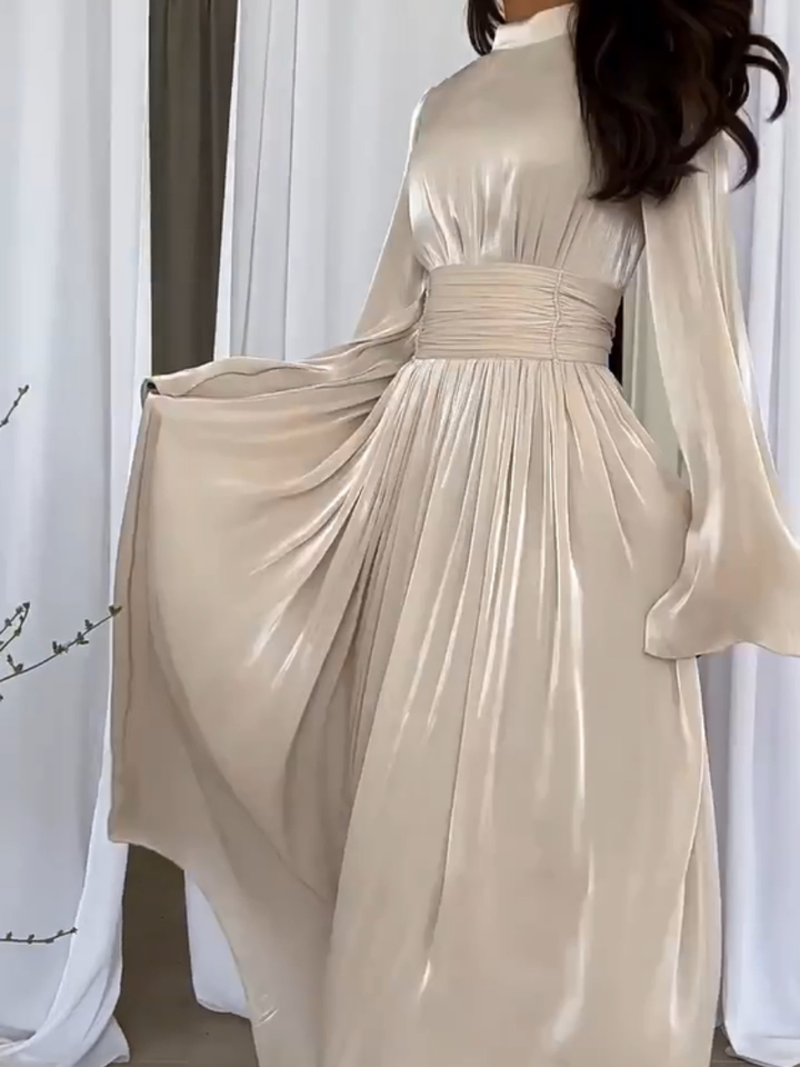 Pernille | Elegante Maxi Abaya Jurk met Strikceintuur