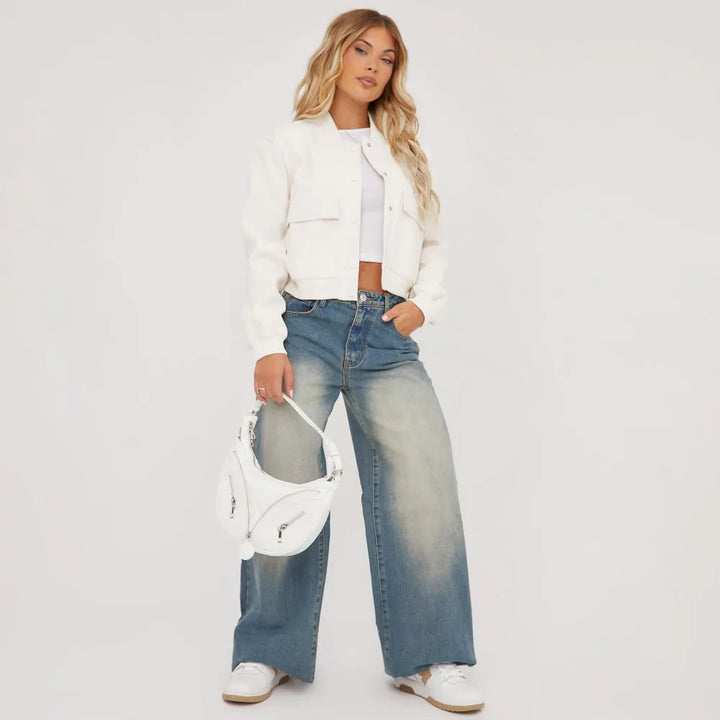 Witte Casual Bomberjack voor Dames