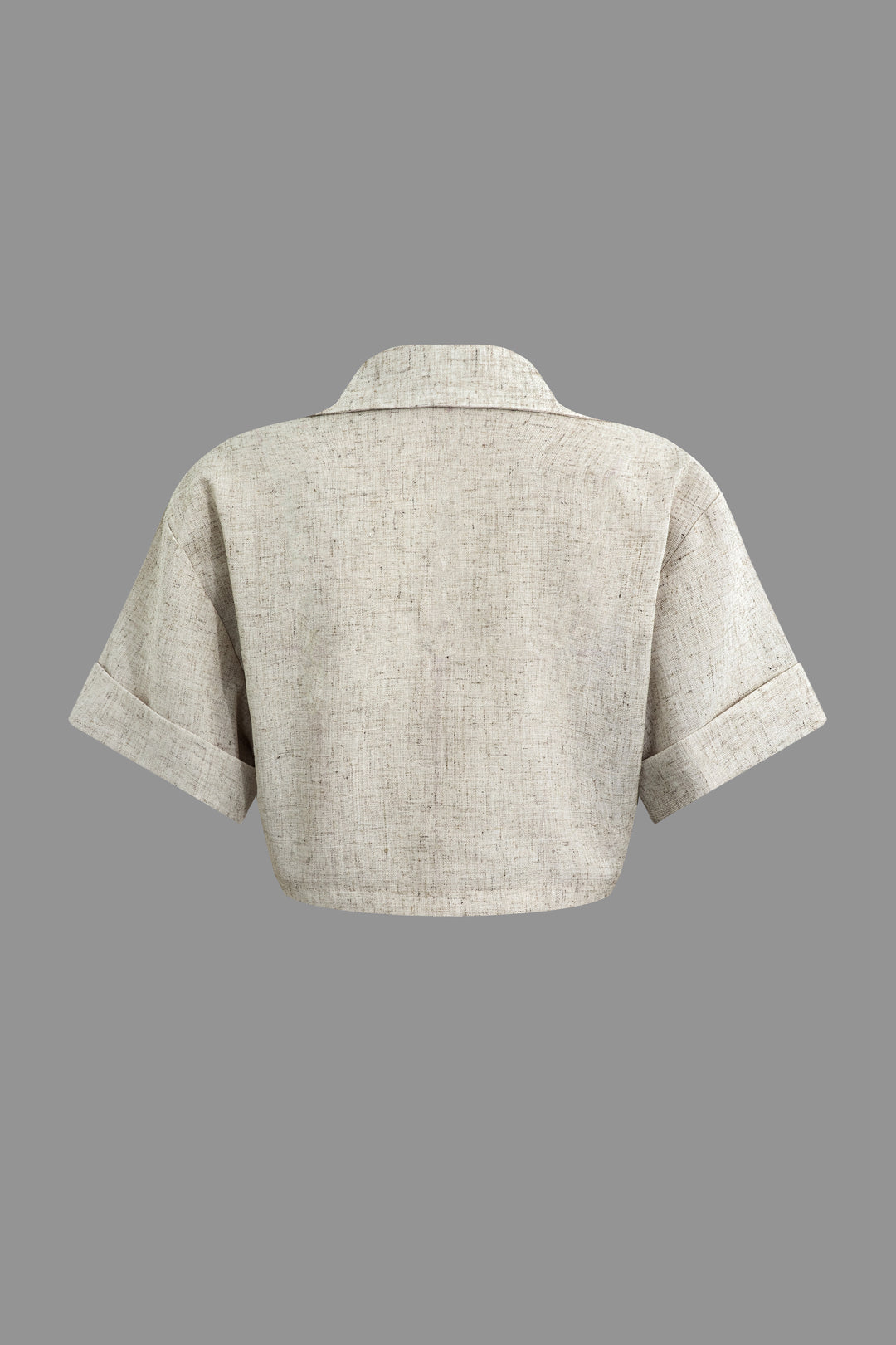 Victoria Leinen dames overhemd met gekruiste details | Korte zomertop met stijl