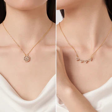 Milara 2-in-1 hart en klaver ketting voor vrouwen | Geluksbrenger & sprankelende hanger