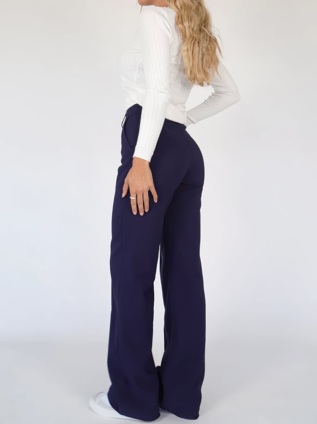 Lena Casual Wide Leg Trousers – Hoog-Taille Broek met Wijde Pijpen voor Veelzijdige Stijl