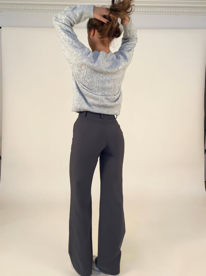 Lena Casual Wide Leg Trousers – Hoog-Taille Broek met Wijde Pijpen voor Veelzijdige Stijl