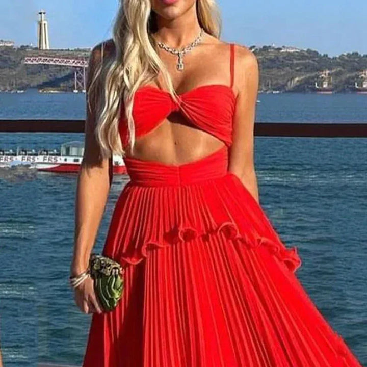 Léonie | Elegante V-Hals Maxi Dress - Comfort en Stijl voor Alle Gelegenheden