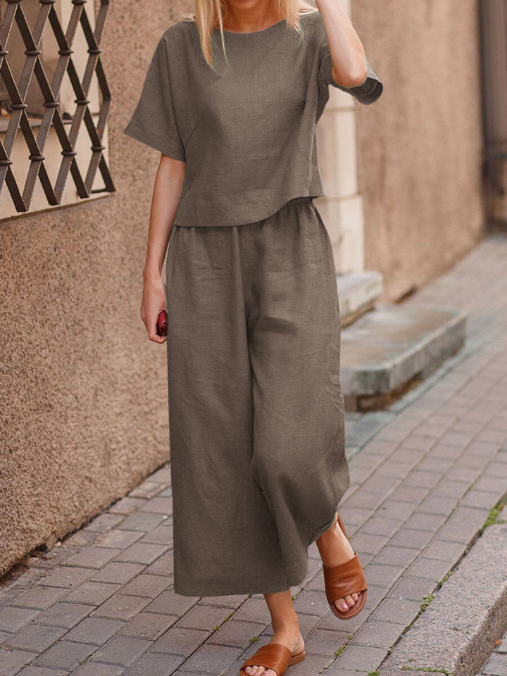 Lichtgewicht set met top en broek | Linnen | Fris en comfortabel