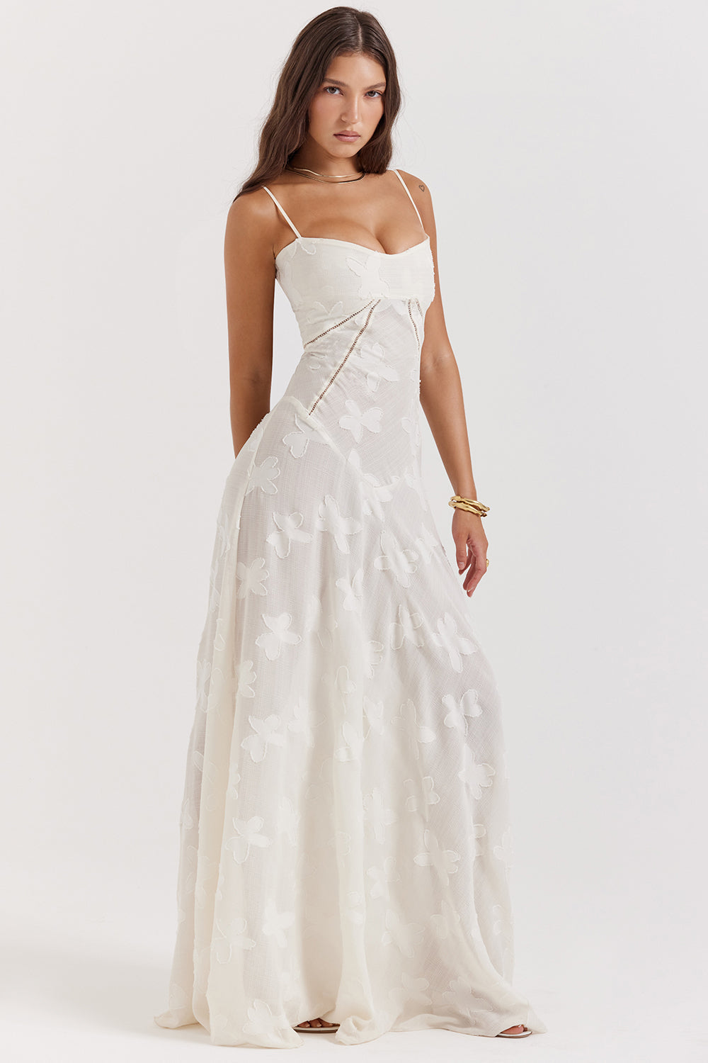 Elvina maxi-jurk zonder rug met borduursel | Luchtig, elegant & ideaal voor de zomer