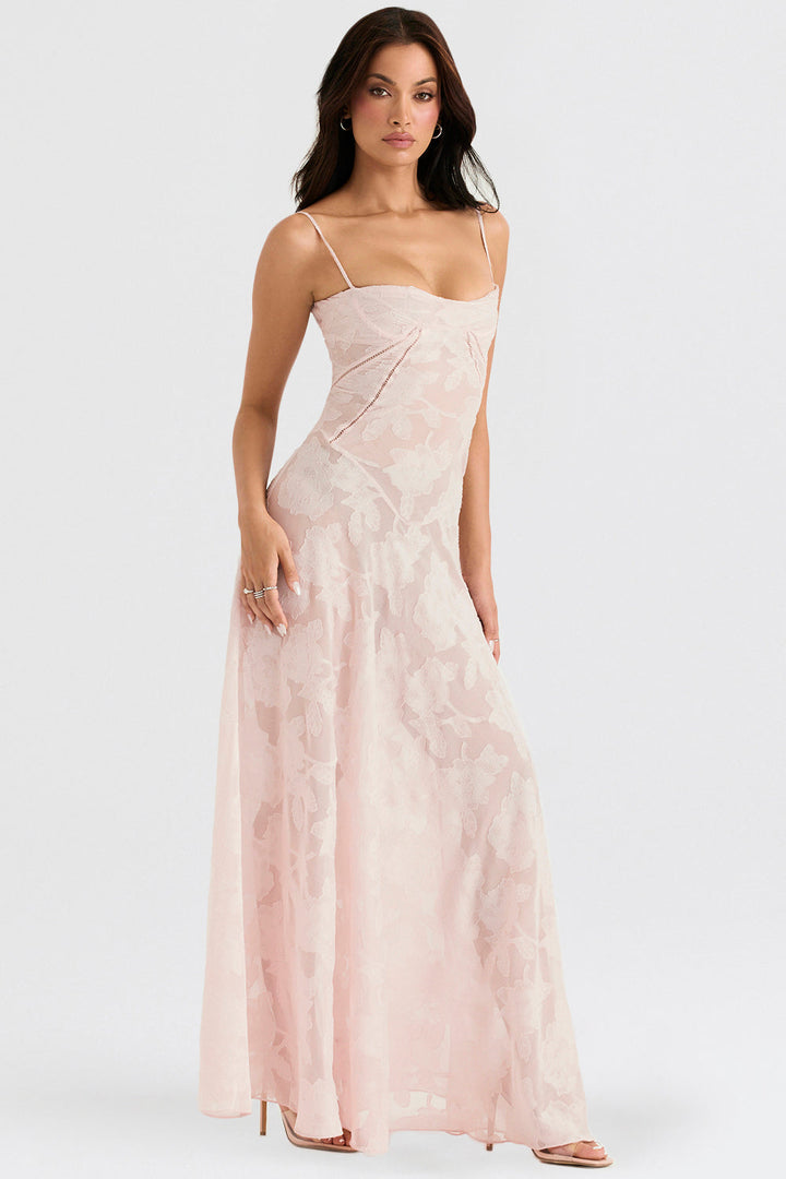 Elvina maxi-jurk zonder rug met borduursel | Luchtig, elegant & ideaal voor de zomer