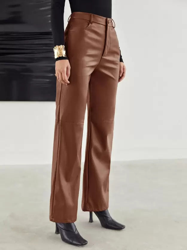 Merel | Tijdloze leren broek met een moderne snit voor dames - Stijlvol & elegant