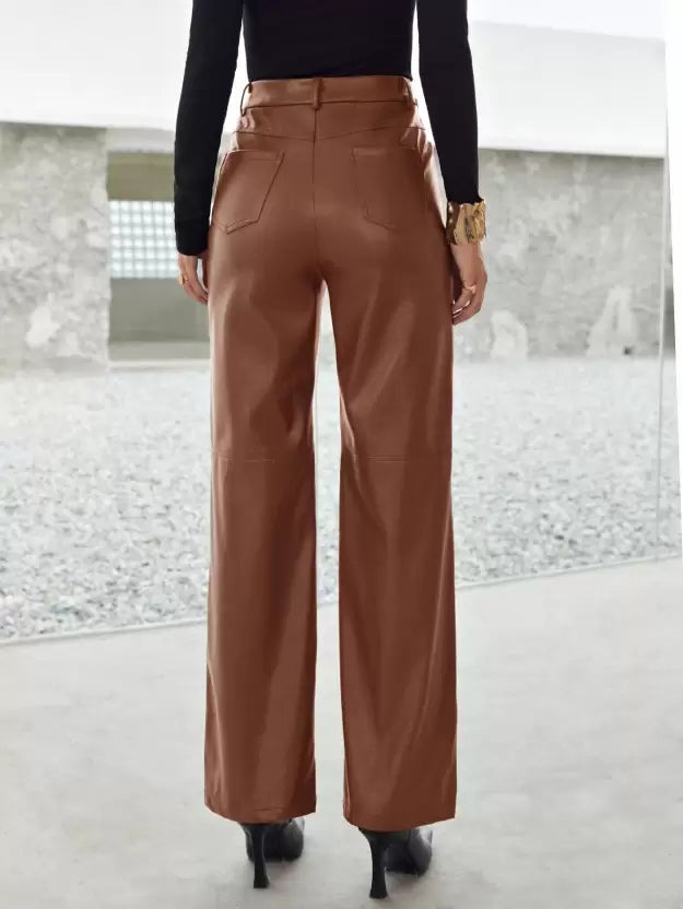 Merel | Tijdloze leren broek met een moderne snit voor dames - Stijlvol & elegant