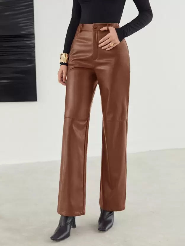 Merel | Tijdloze leren broek met een moderne snit voor dames - Stijlvol & elegant