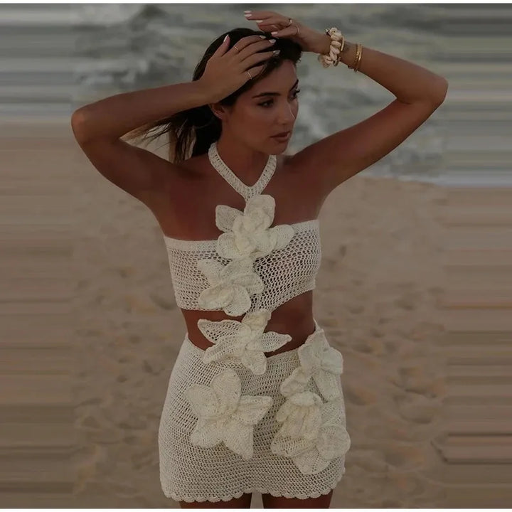 Bloom | Boho gehaakte zomerjurk voor dames met bloemmotief - luchtig & elegant