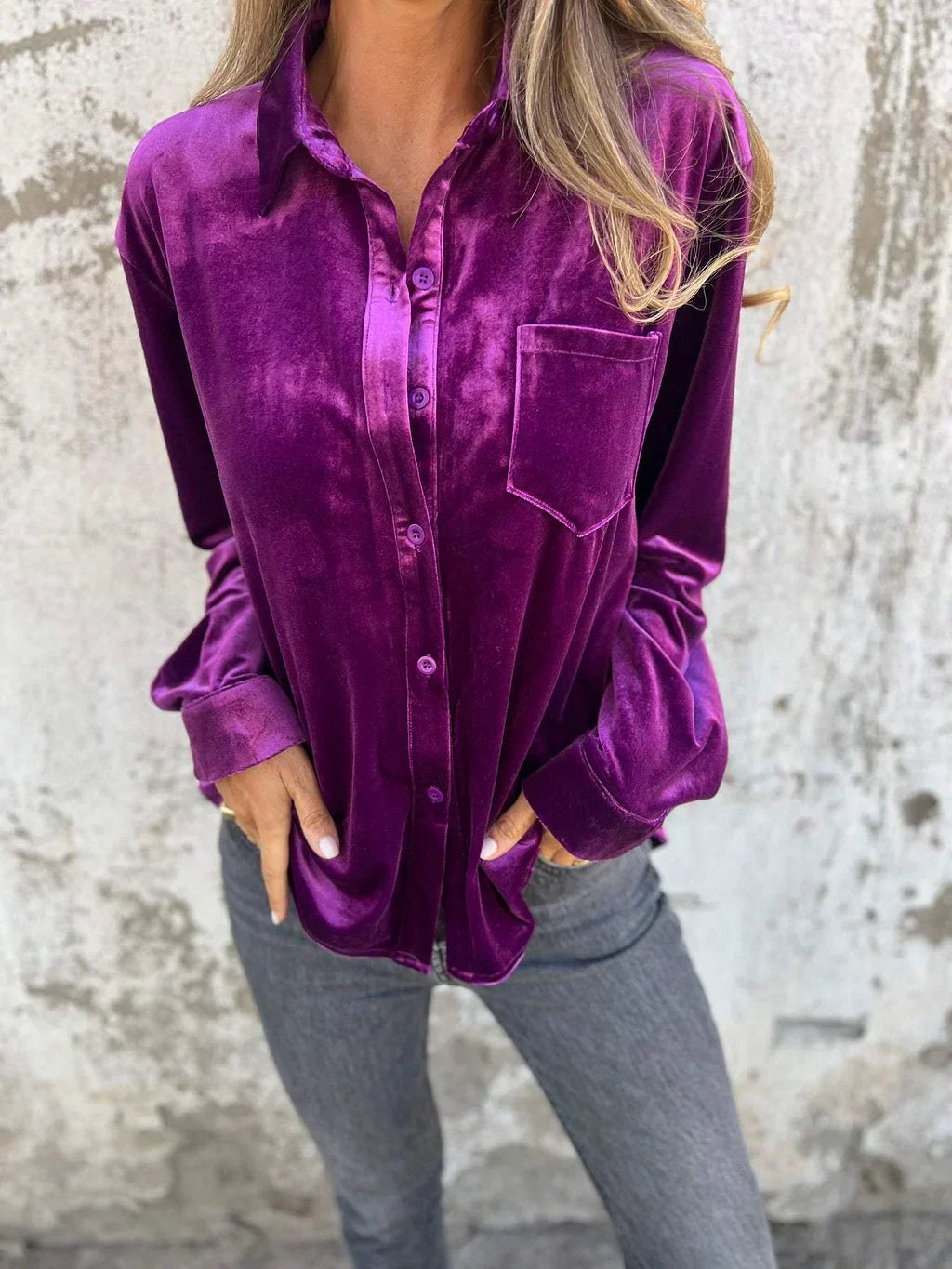 Karla - Luxueus Fluwelen Overhemd