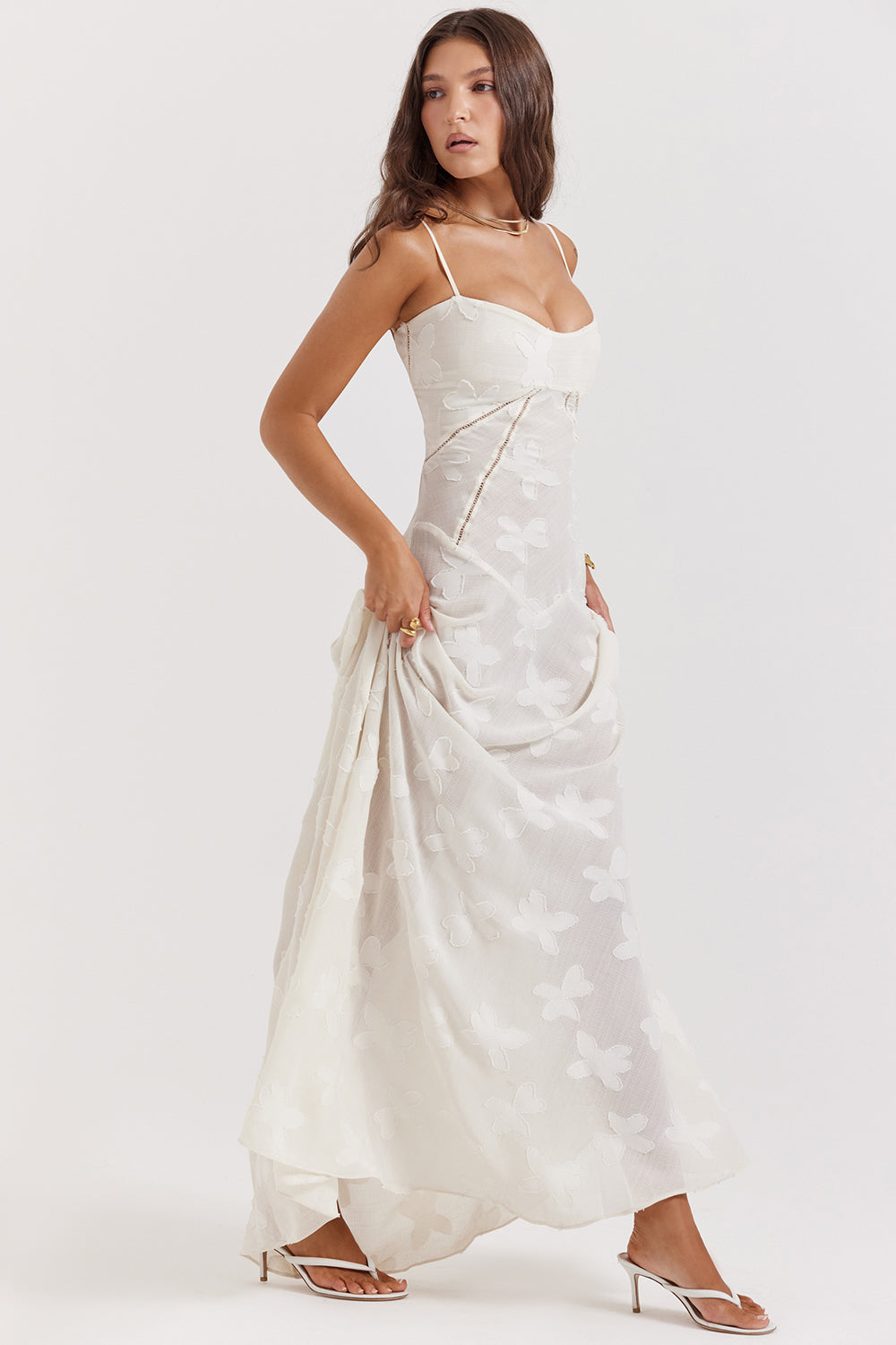 Elvina maxi-jurk zonder rug met borduursel | Luchtig, elegant & ideaal voor de zomer