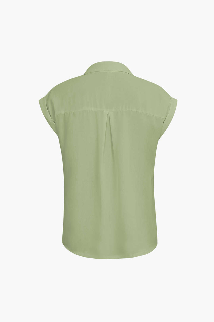 Vittoria damesshirt | Minimalistisch shirt met geknoopte zoom & opgerolde mouwen