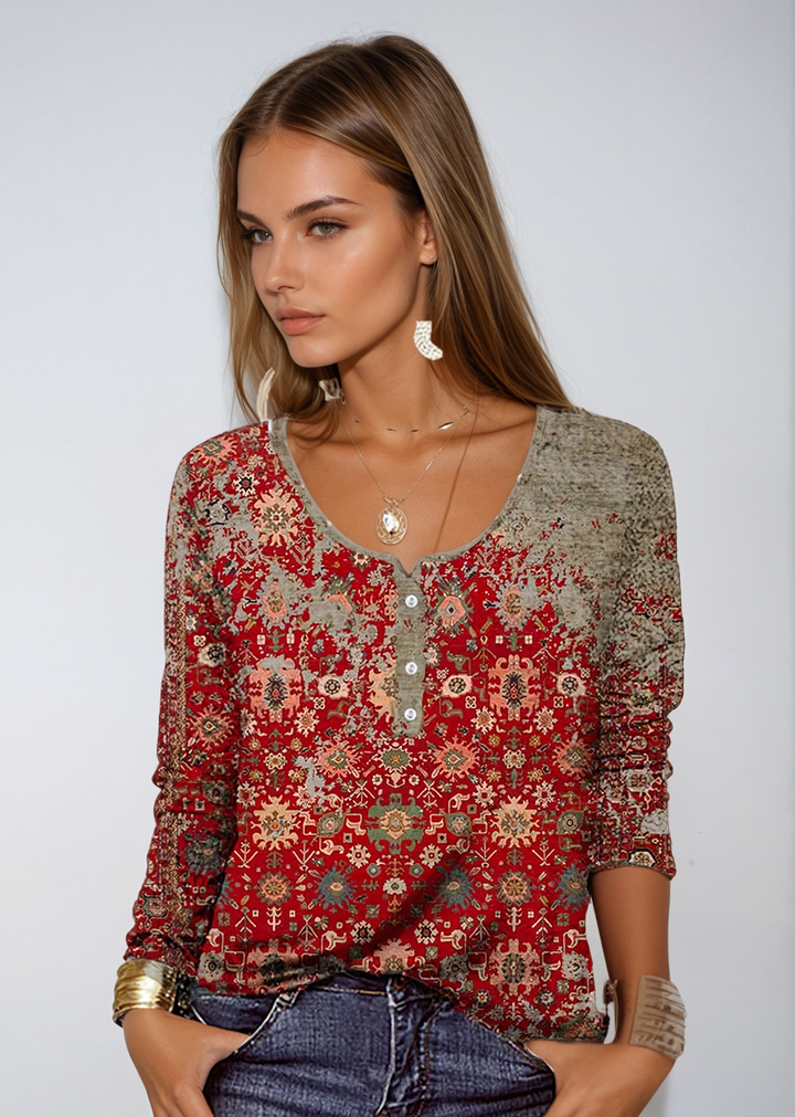 Inès Elegante Azteken Trui-Over | Unieke Stijl & Absoluut Comfort