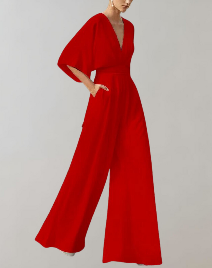 Suzette Elegante Wijd uitgesneden jumpsuit | Verfijning & Absoluut comfort